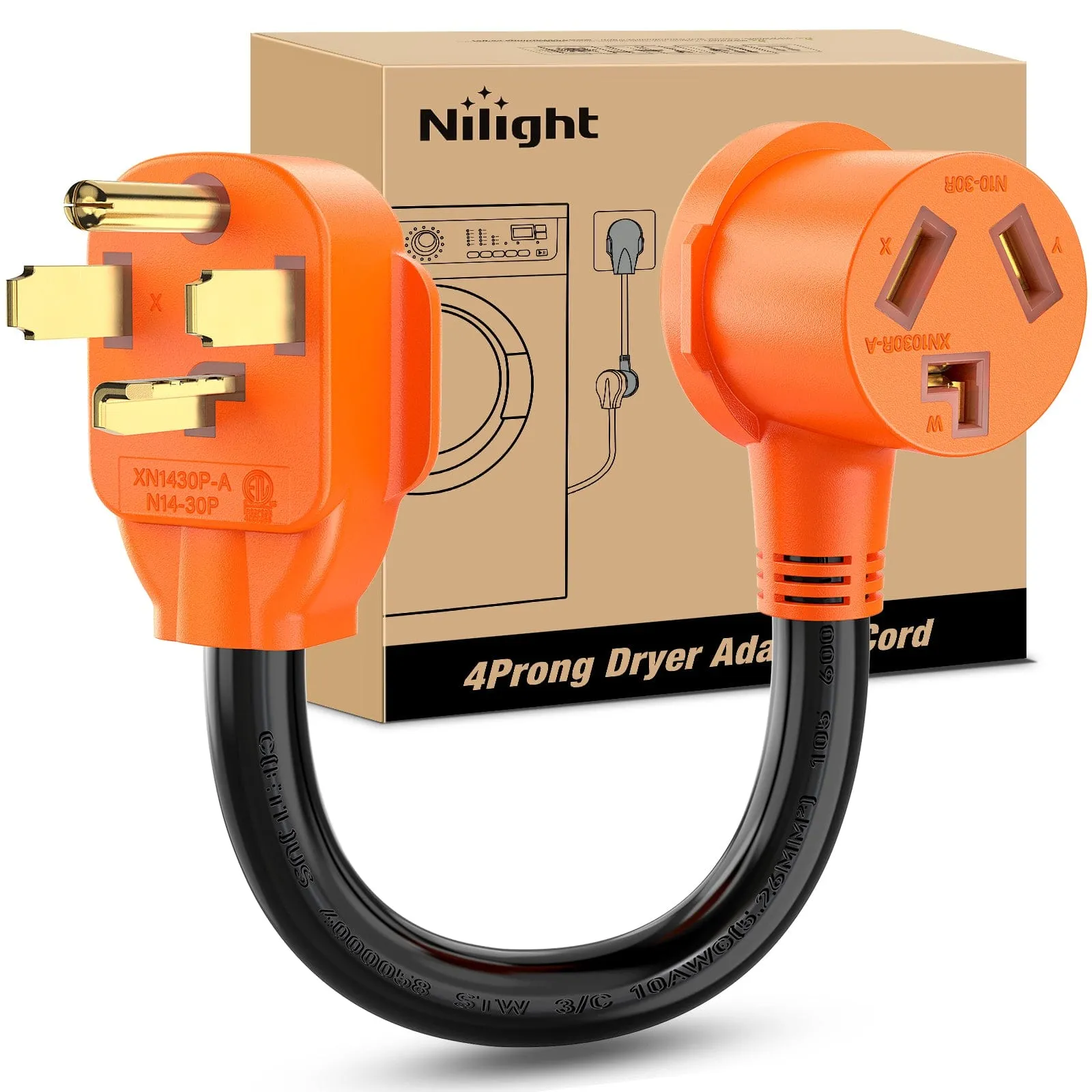 30 Amp to 30 Amp 4 Prong  Dryer Adapter Cord