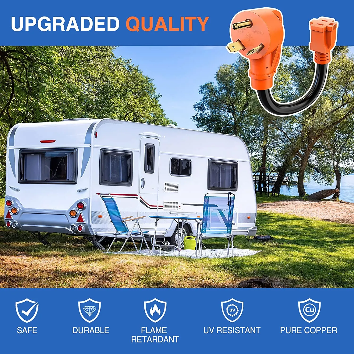 30AMP To 15AMP RV Power Adapter Cord
