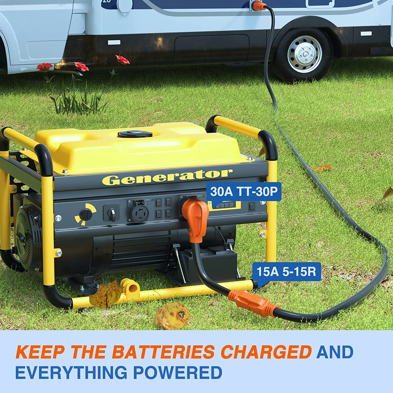 30AMP To 15AMP RV Power Adapter Cord
