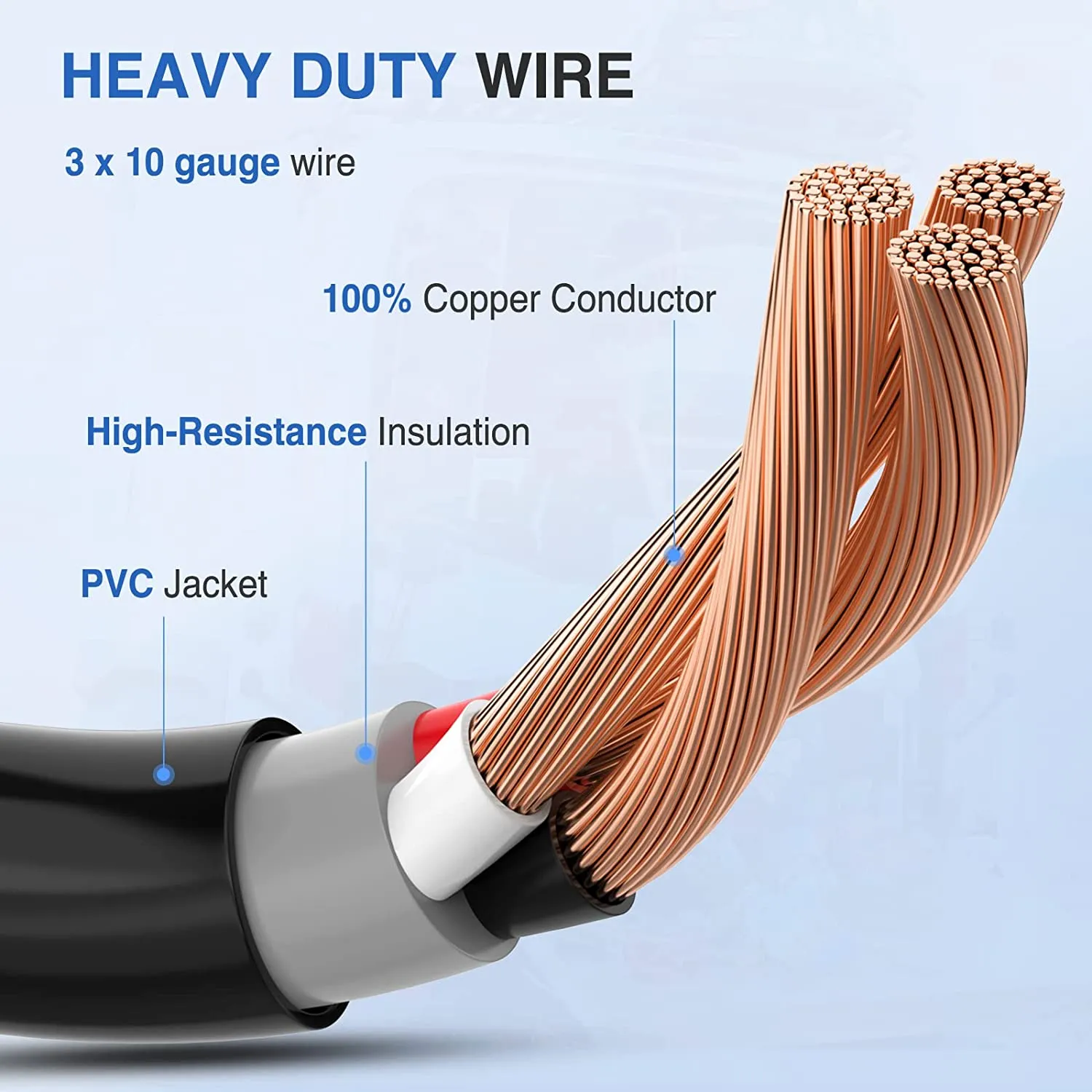 3Prong 30AMP to 50AMP RV Generator Adapter Cord