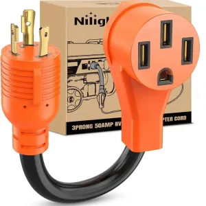 3Prong 30AMP to 50AMP RV Generator Adapter Cord