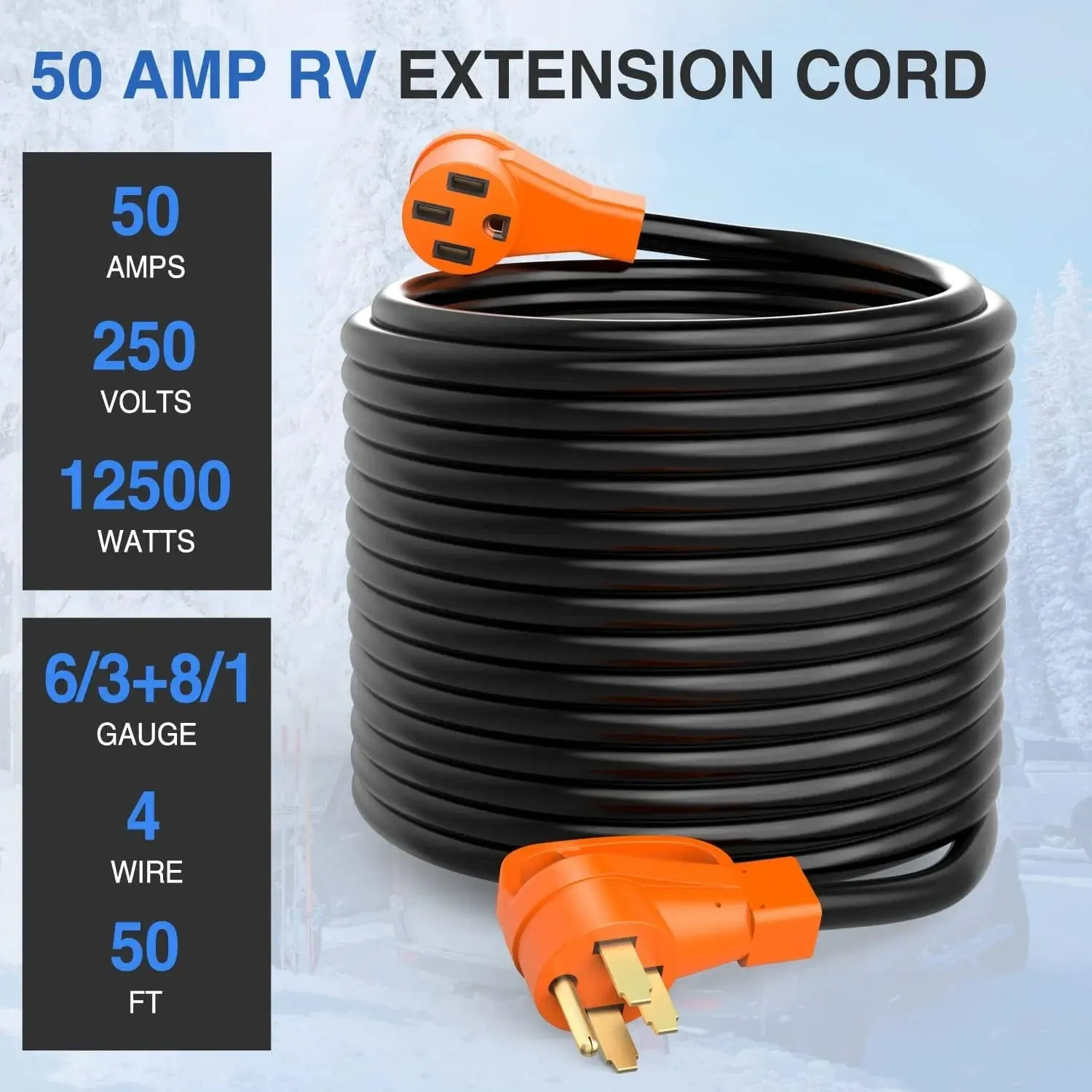 50Amp 50FT RV Extension Cord