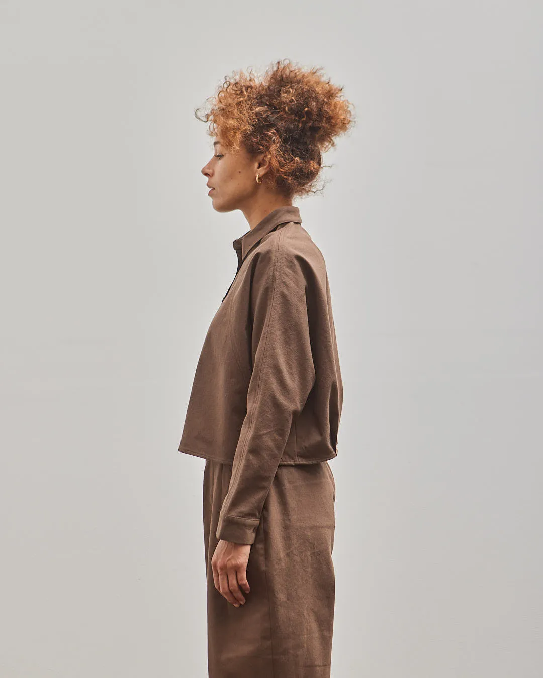 7115 3/4 Cropped Shirt, Brown