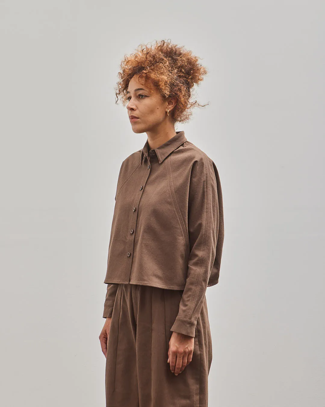 7115 3/4 Cropped Shirt, Brown