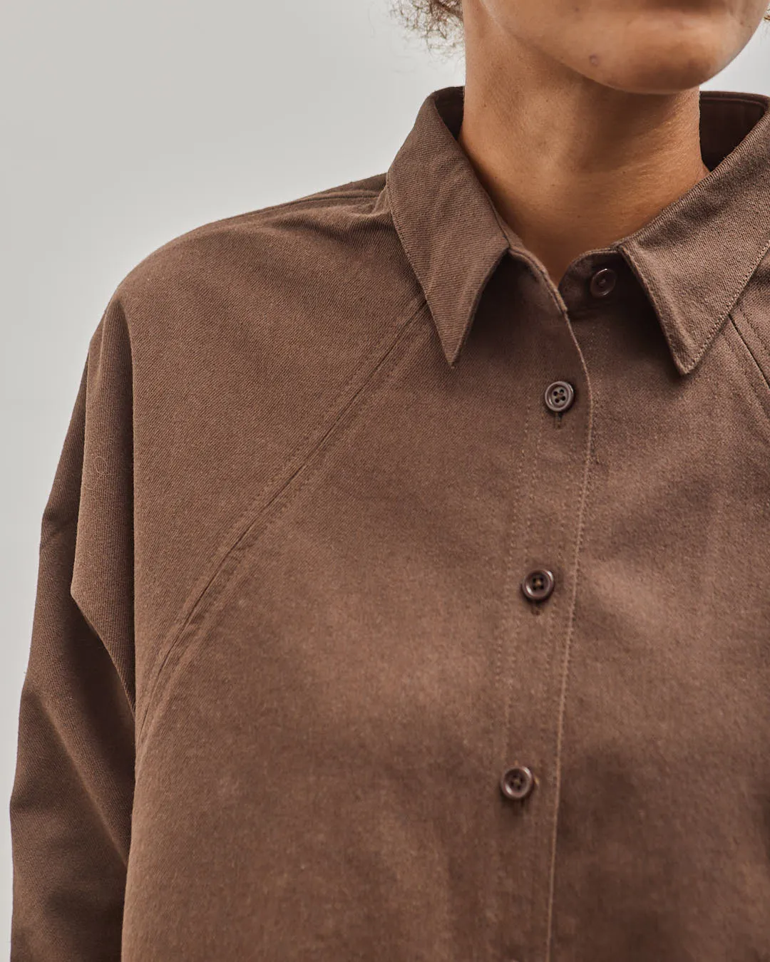 7115 3/4 Cropped Shirt, Brown