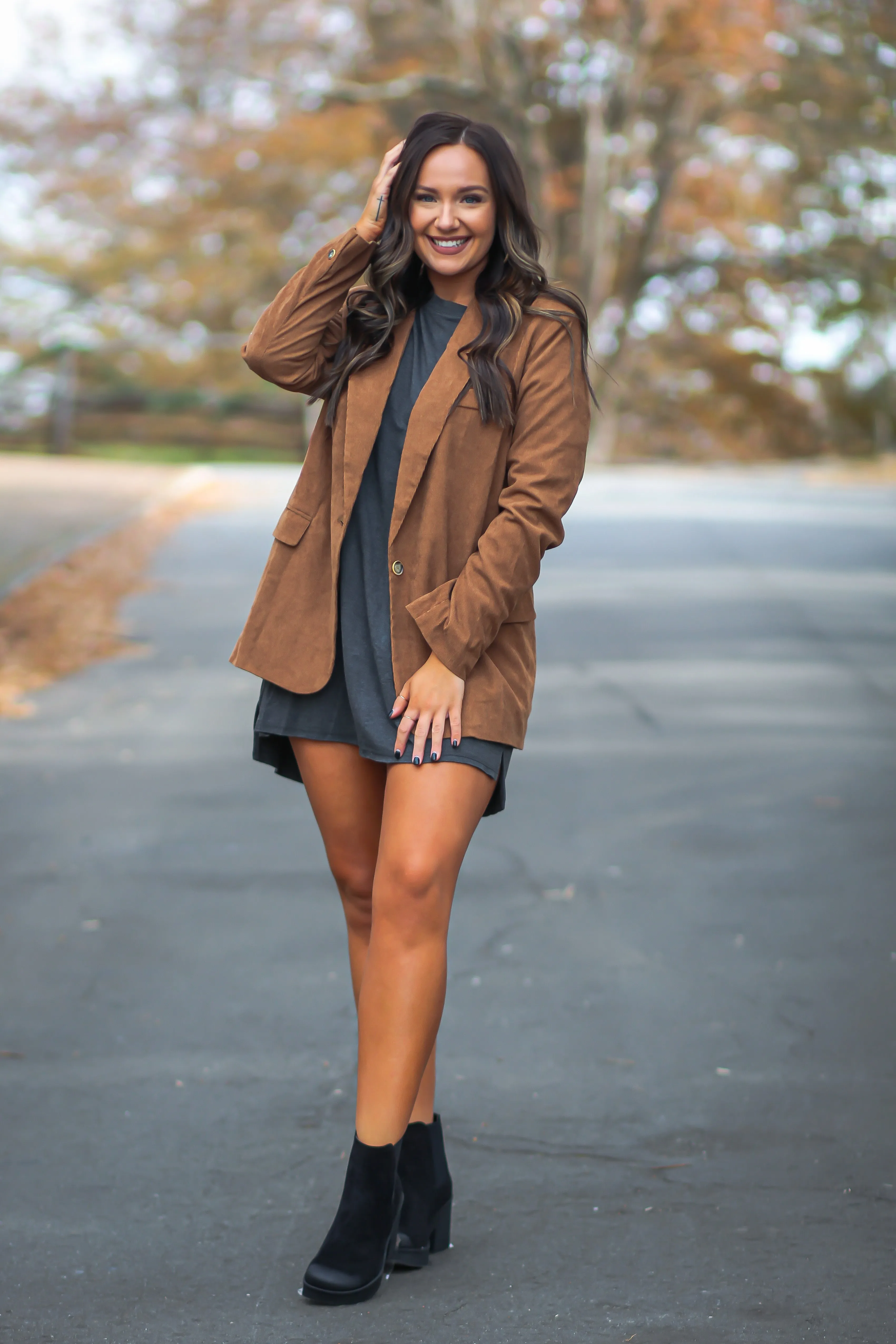 Camel Corduroy Blazer Jacket