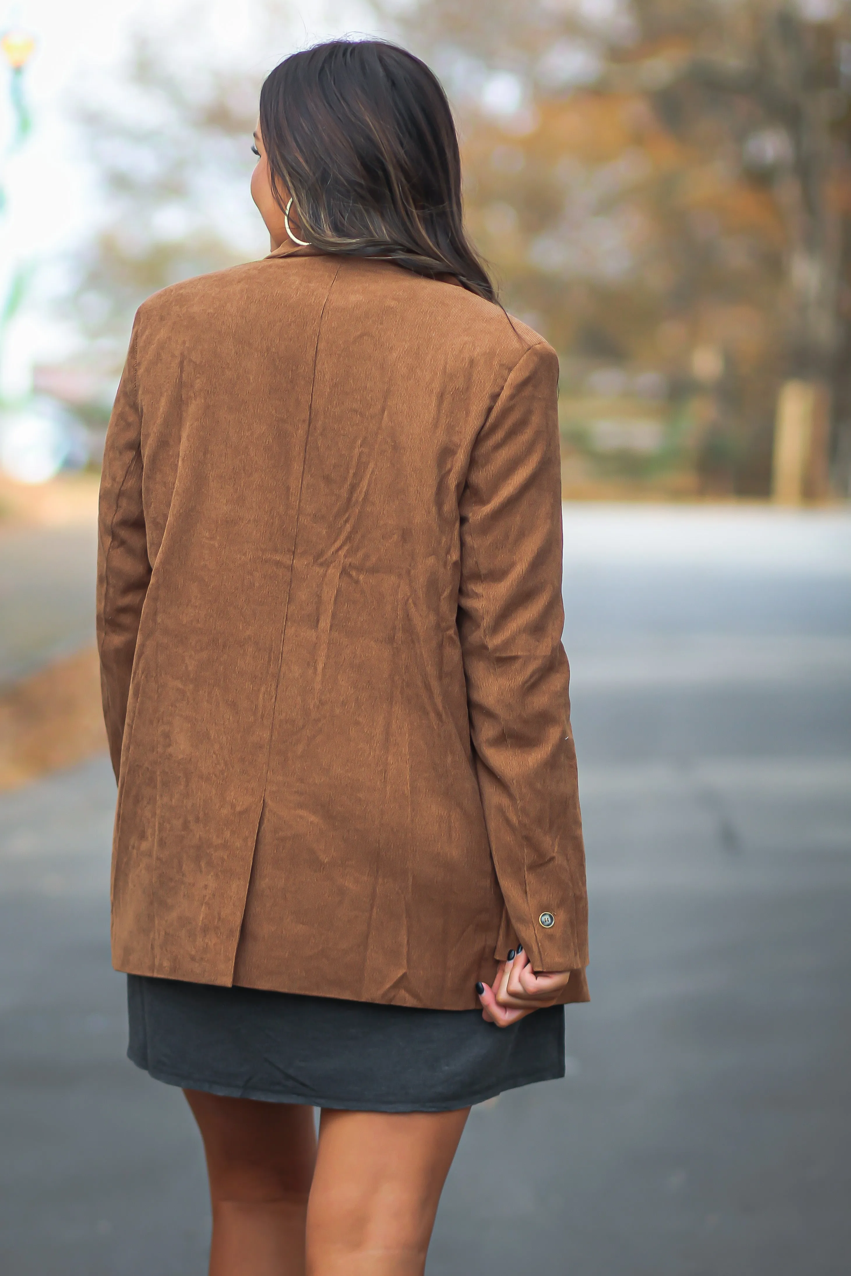 Camel Corduroy Blazer Jacket