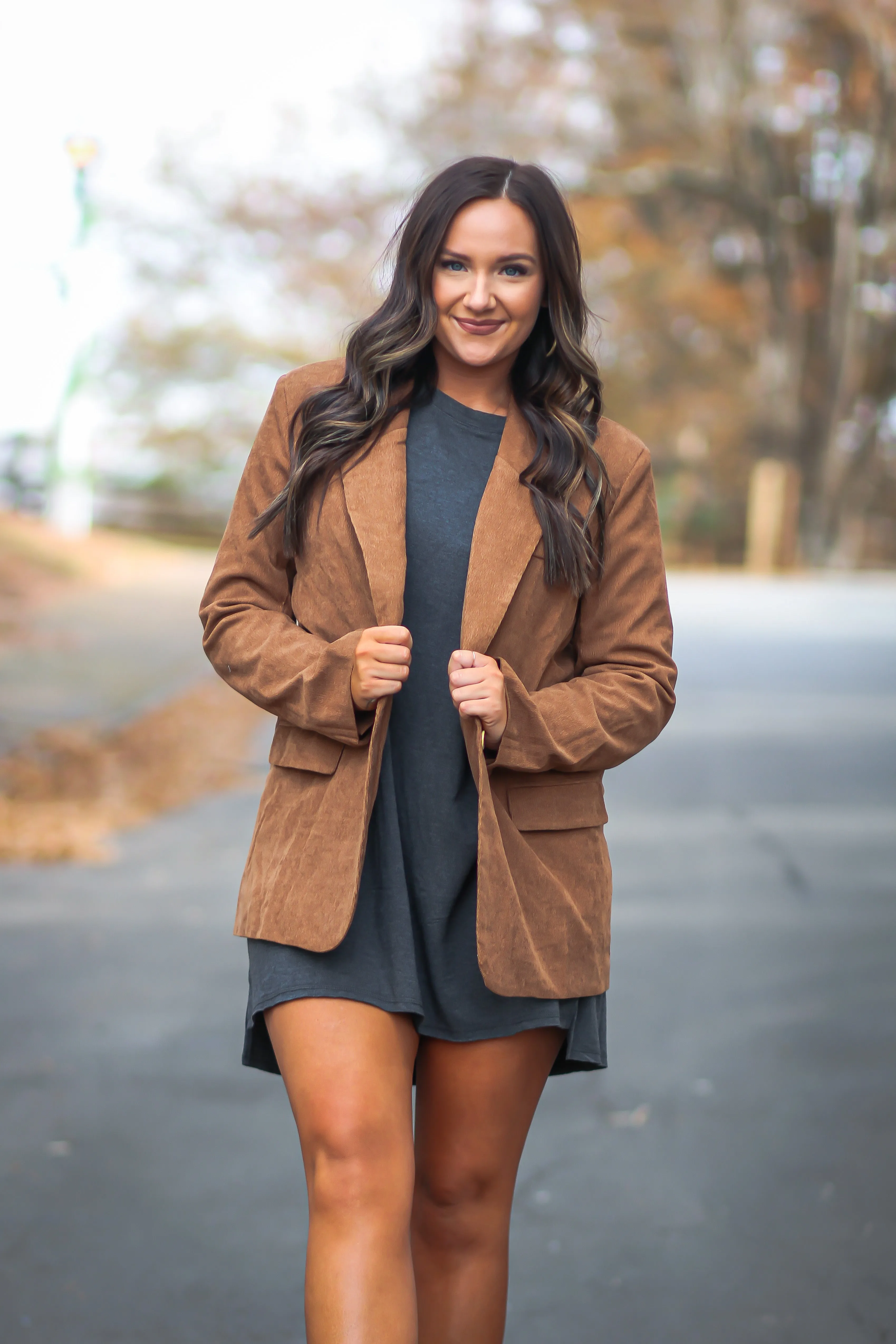 Camel Corduroy Blazer Jacket