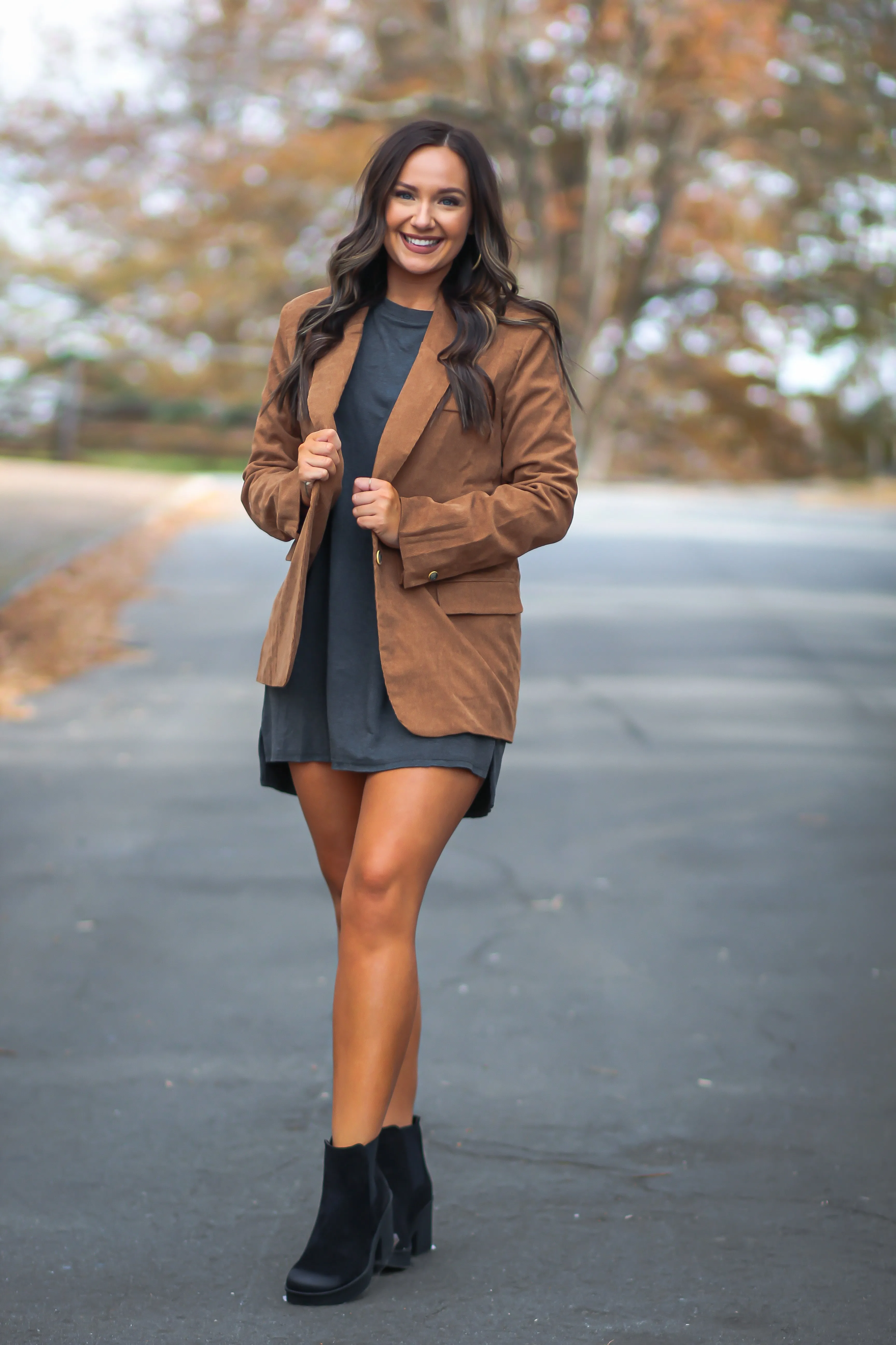 Camel Corduroy Blazer Jacket