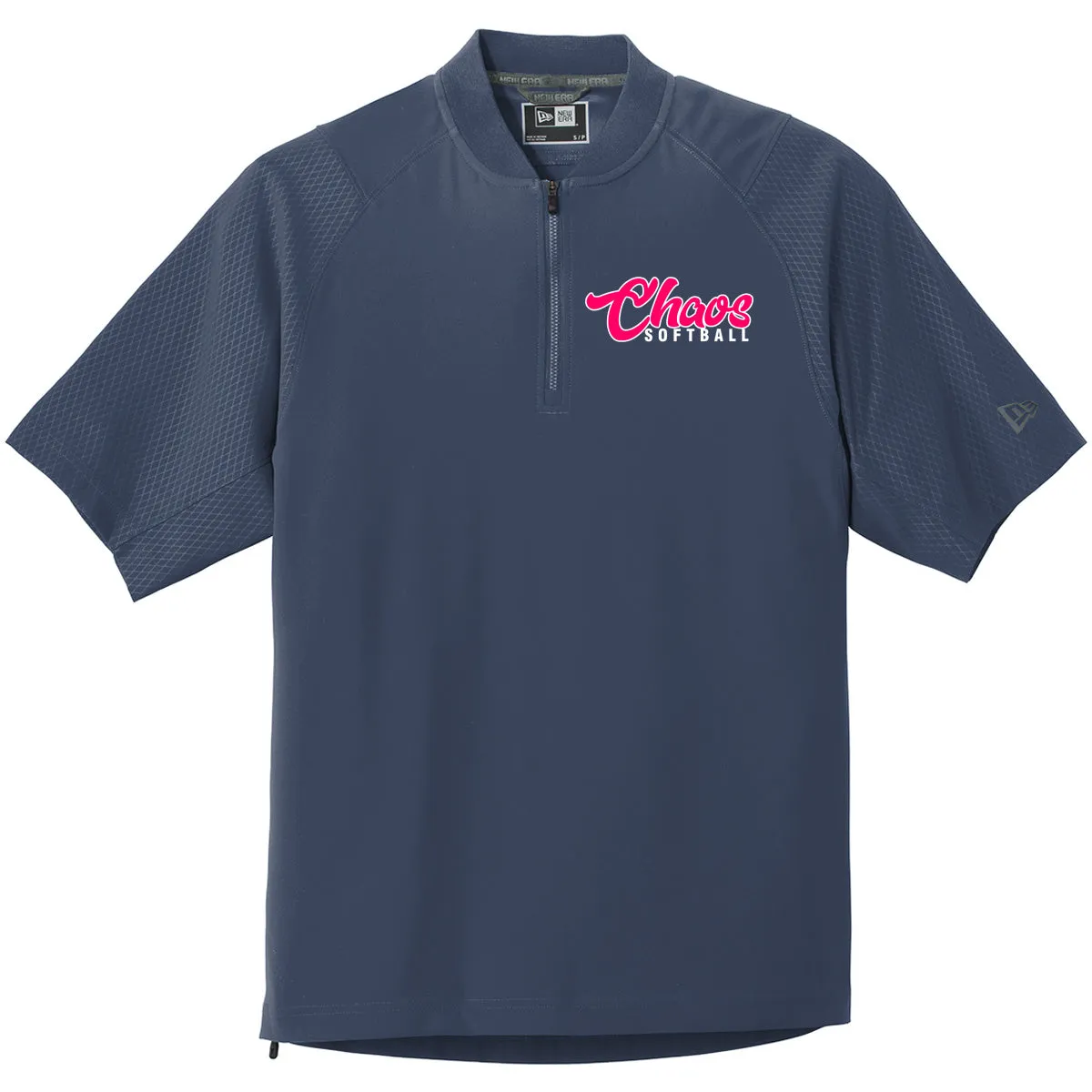 Chaos - New Era Cage Short Sleeve 1-4-Zip Jacket with Chaos Softball (DopeDtyle Font) - Navy (NEA600)