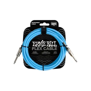 Erine Ball Flex Instrument Cable Straight/Straight 10ft - Blue