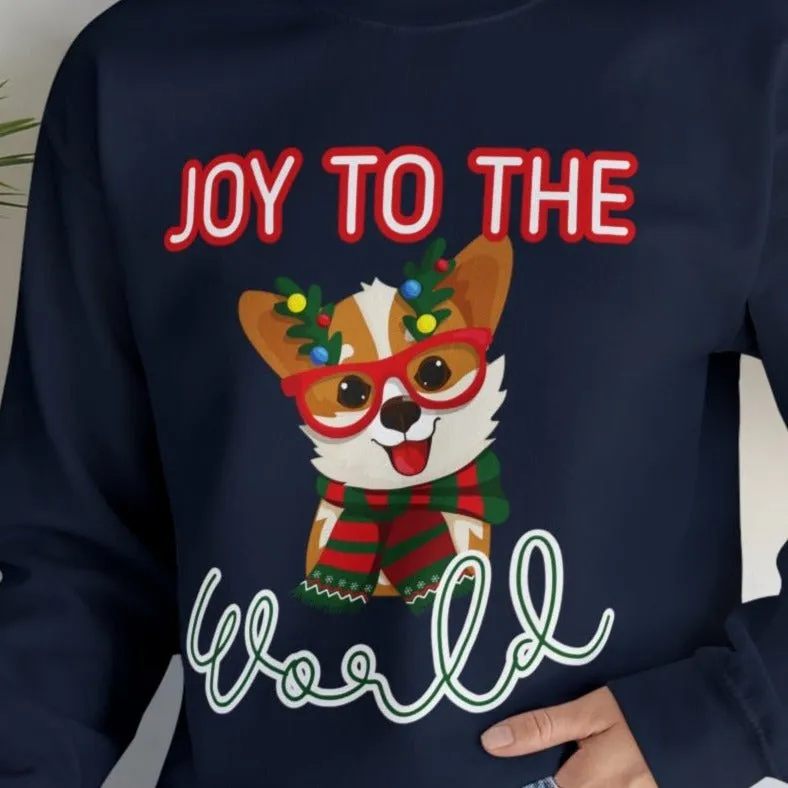 Joy to the World Festive Dog Women's Sweatshirt