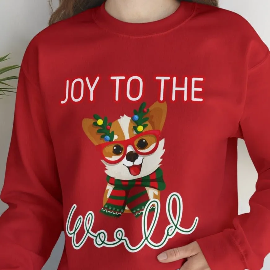 Joy to the World Festive Dog Women's Sweatshirt