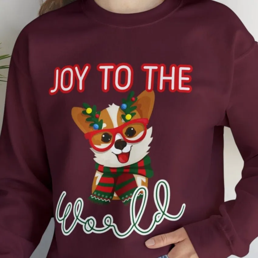 Joy to the World Festive Dog Women's Sweatshirt