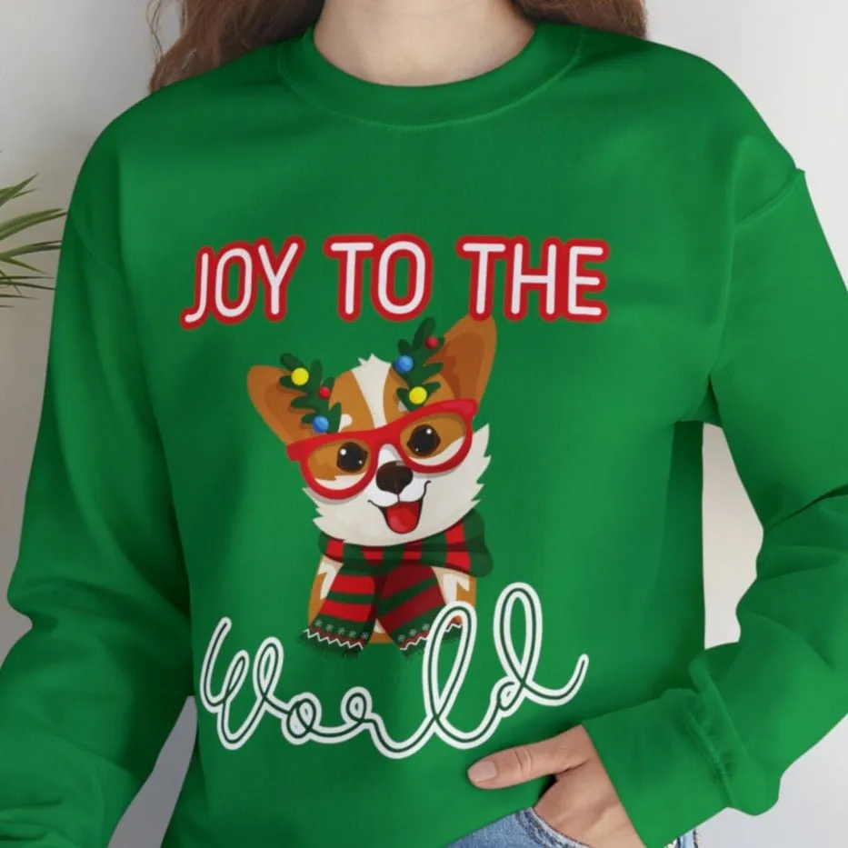 Joy to the World Festive Dog Women's Sweatshirt