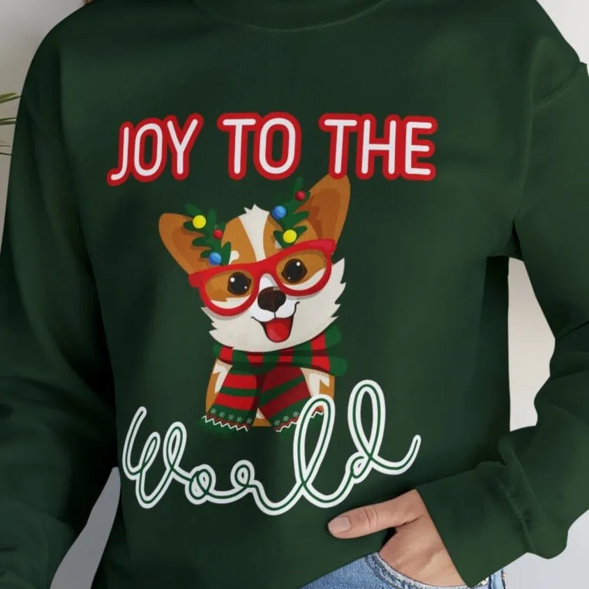 Joy to the World Festive Dog Women's Sweatshirt