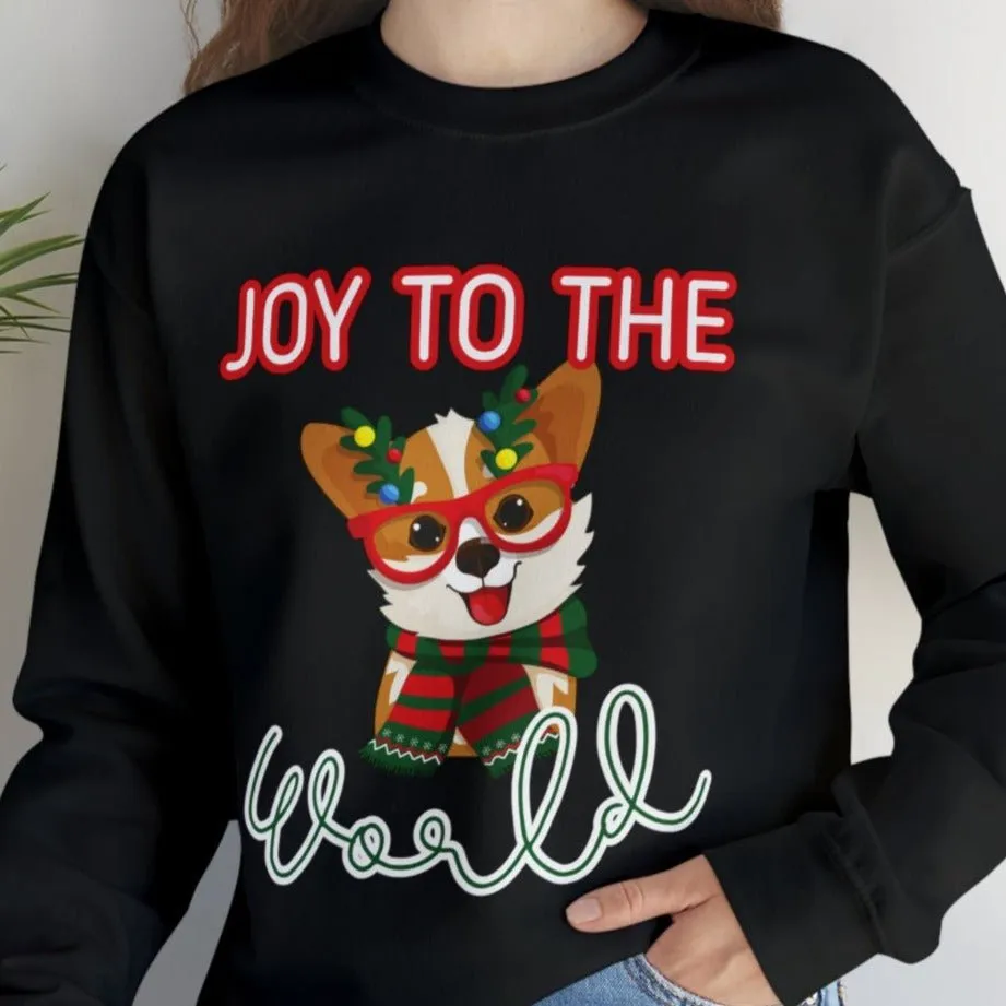 Joy to the World Festive Dog Women's Sweatshirt