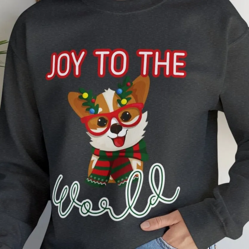 Joy to the World Festive Dog Women's Sweatshirt