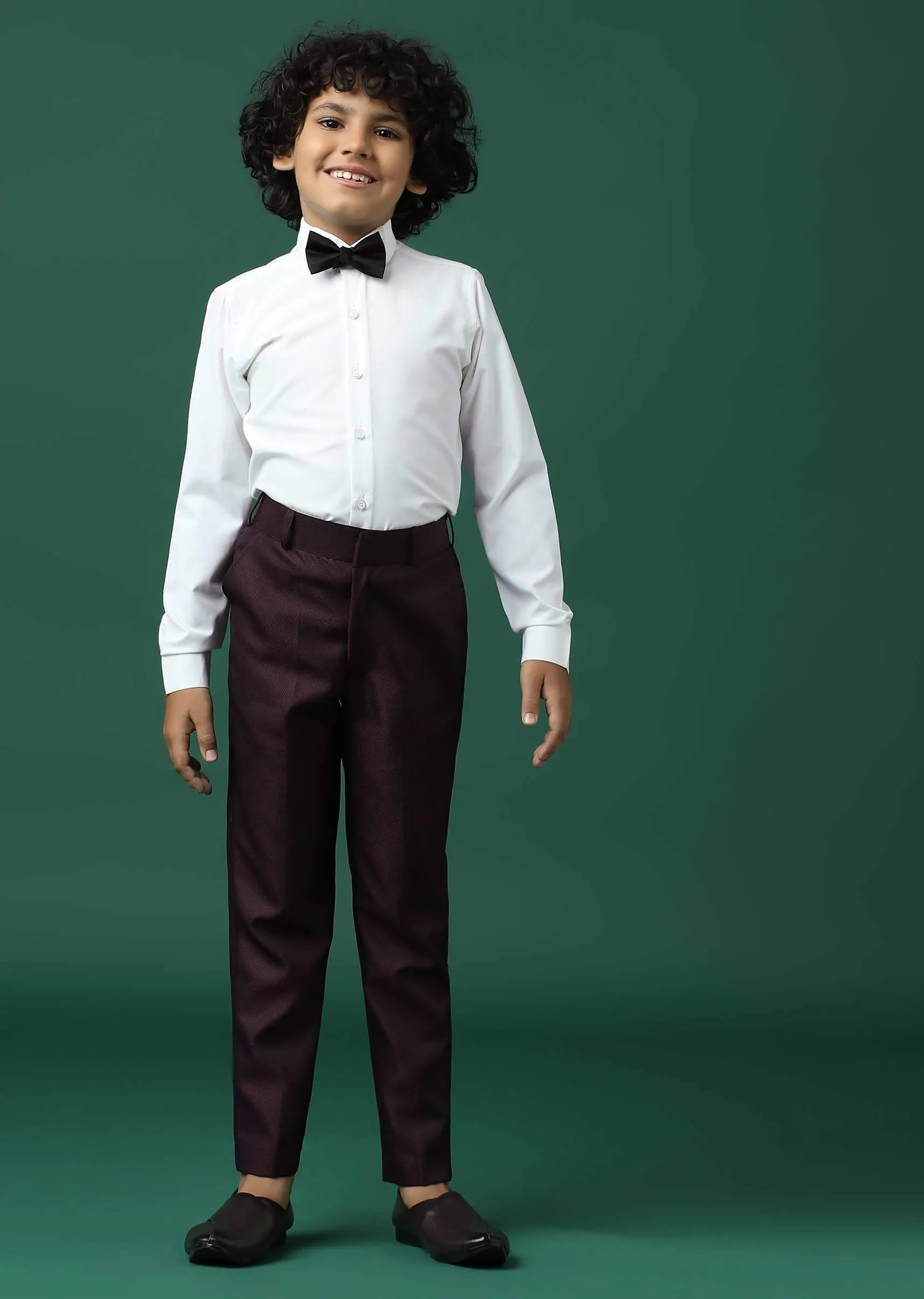 Kalki Wine Red Tuxedo Set In Rayon With Sequins Embroidery For Boys