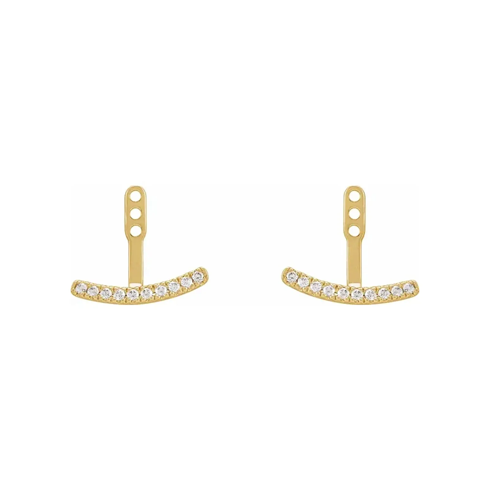 Lab Grown Diamond Curved Bar Earring Jackets