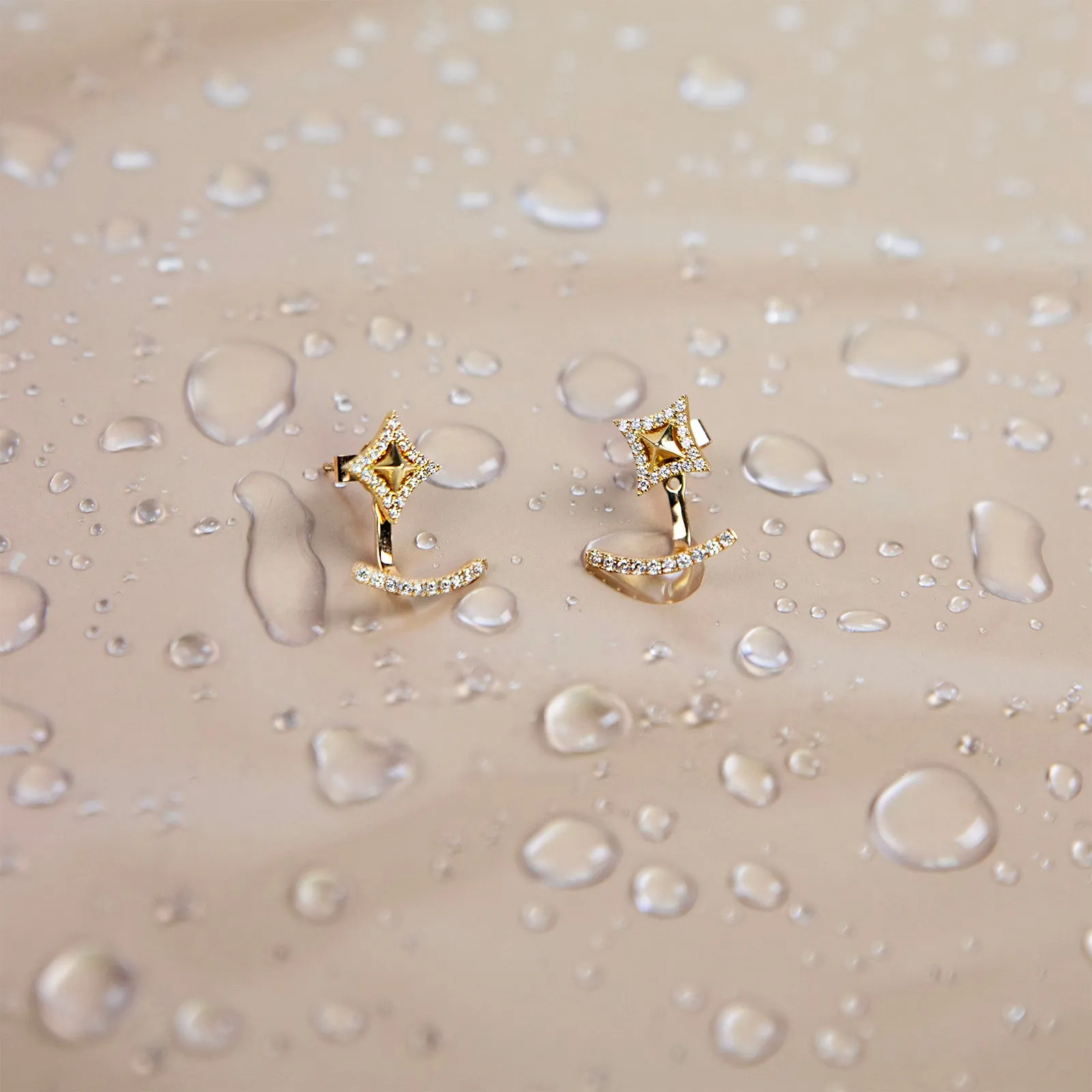 Lab Grown Diamond Curved Bar Earring Jackets
