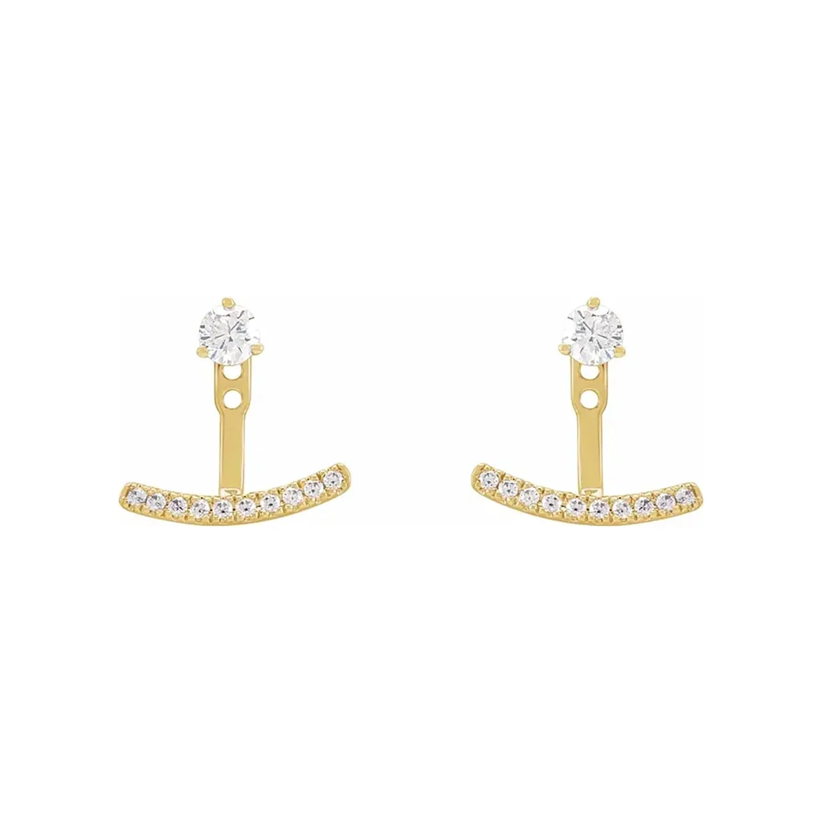 Lab Grown Diamond Curved Bar Earring Jackets