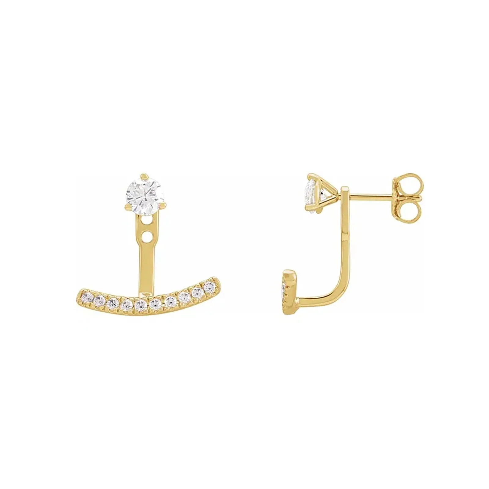 Lab Grown Diamond Curved Bar Earring Jackets