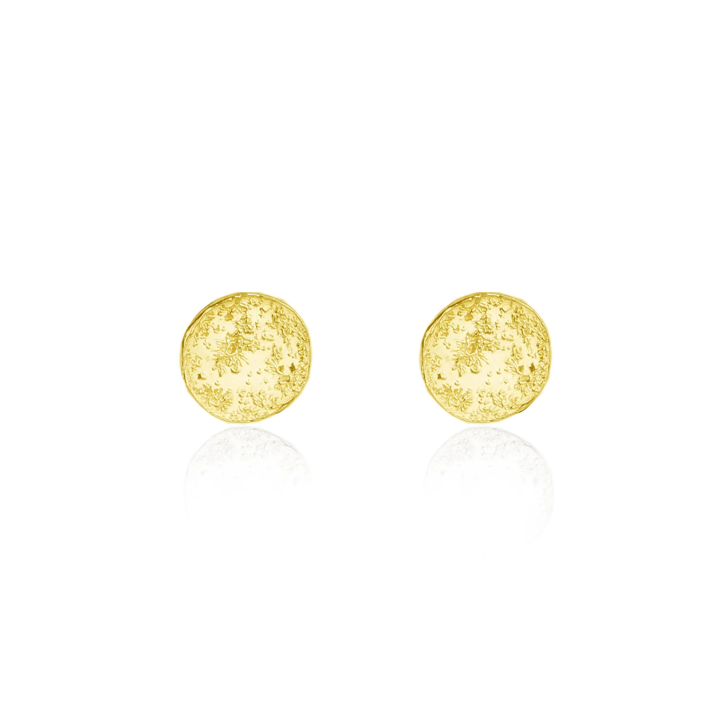 Moon disc earrings gold