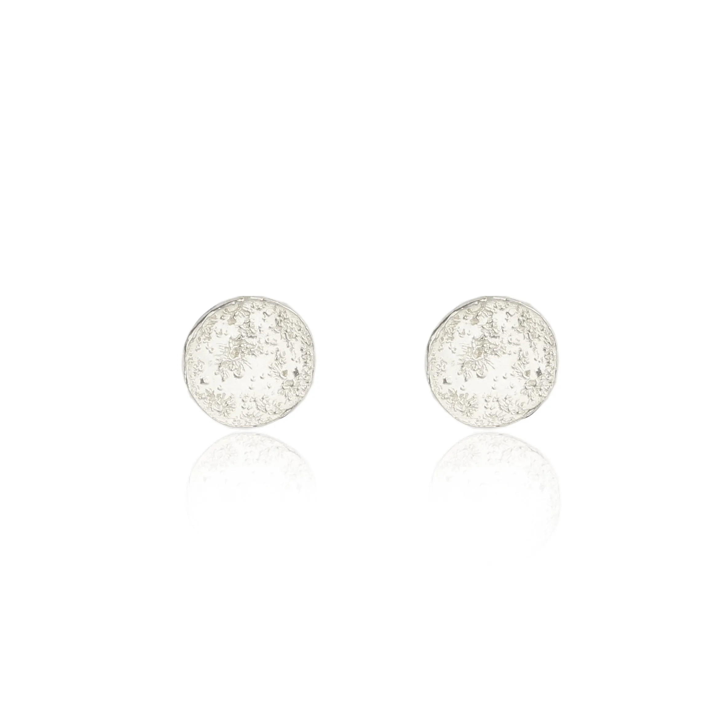 Moon disc earrings silver