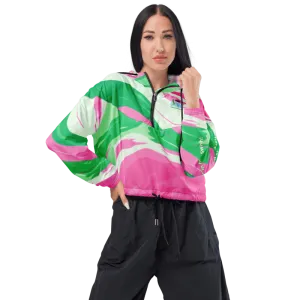 Pink and Green Swirl Warmup Jacket