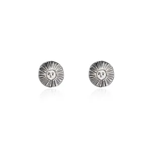 Sun disc earrings silver
