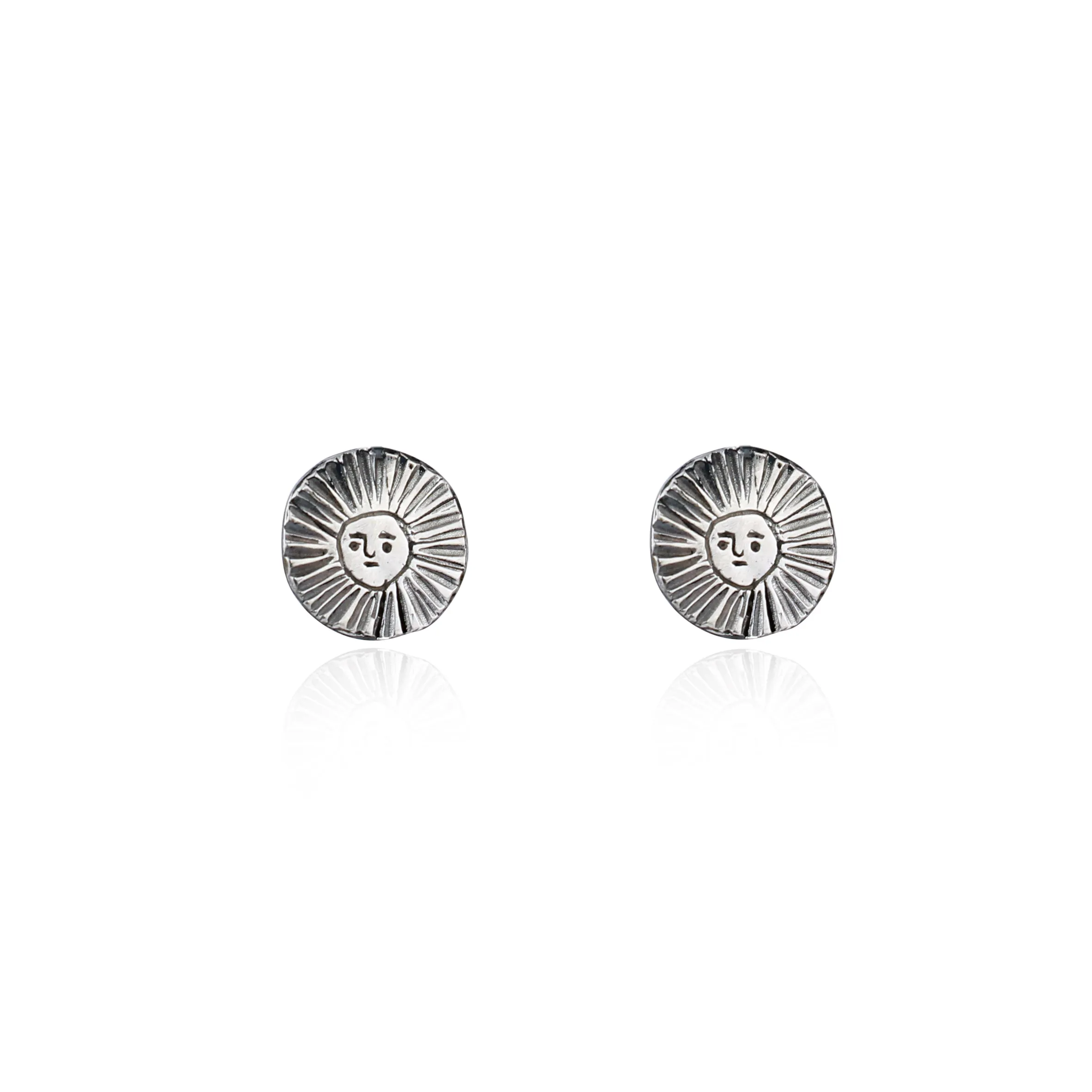 Sun disc earrings silver