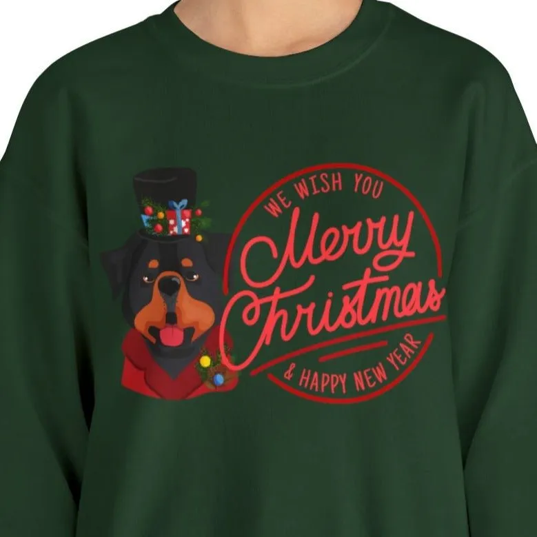 We Wish You a Merry Christmas and a Happy New Year Dog Women's Sweatshirt