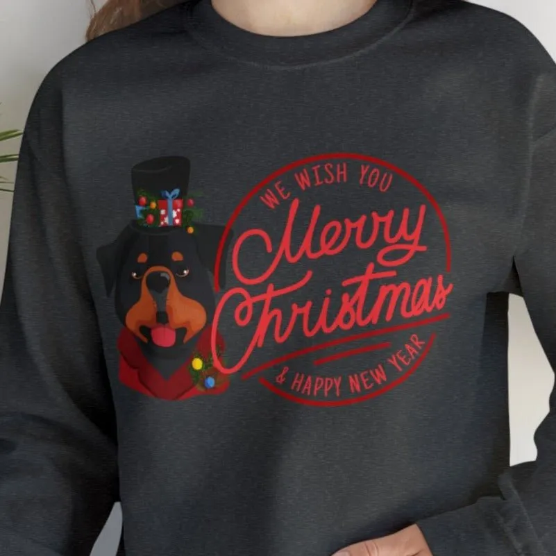 We Wish You a Merry Christmas and a Happy New Year Dog Women's Sweatshirt
