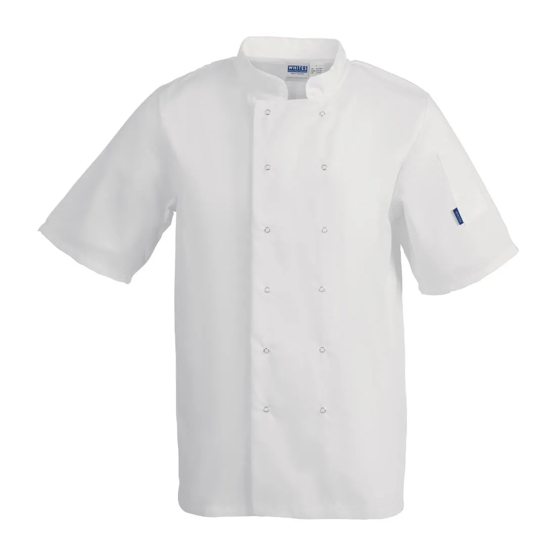 Whites Vegas Unisex Chefs Jacket Short Sleeve White S - A211-S